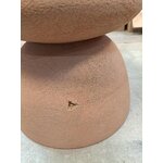Brown round solid wood coffee table (benno) with a cosmetic flaw