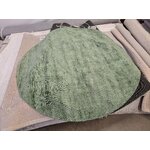Green round viscose carpet (jane) with d=200 beauty flaws