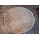 Kermanvärinen pyöreä pörröinen matto (leighton)d=200 voimakkaasti likainen