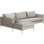 Gray velvet corner sofa (luna)