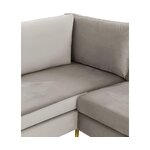 Gray velvet corner sofa (luna)