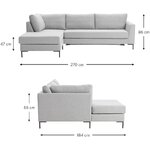 Grey corner sofa bed (luna) with cosmetic flaws