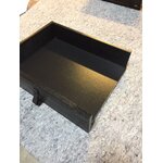 Melns masīvkoka konsoles galds ar 2 atvilktnēm (kokvilna)