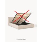 Šviesiai smėlio spalvos lova (debesis) 140x200