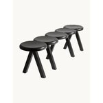 Black design solid wood bench millepiedi (dryade)