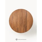 Brown Round Solid Wood Dining Table (Hugo) D=120