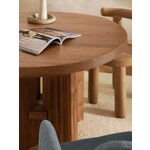 Rudas apvalus valgomojo stalas iš medžio masyvo (hugo) d=120