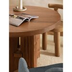 Brown Round Solid Wood Dining Table (Hugo) D=120