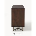 Dark brown solid wood cabinet (luca) with cosmetic defect