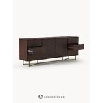 Dark brown solid wood cabinet (luca) with cosmetic defect