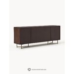 Dark brown solid wood cabinet (luca) with cosmetic defect