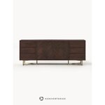 Dark brown solid wood cabinet (luca) with cosmetic defect