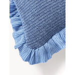 Blue Knitted Ruffled Pillowcase Pansy (WW) 50x50