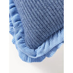 Blue Knitted Ruffled Pillowcase Pansy (WW) 50x50