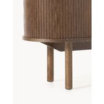 Tamsiai rudas televizoriaus staliuko kalara