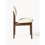 White-brown upholstered chair (ash)