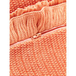 Orange Knitted Ruffled Pillowcase Pansy (WW) 50x50