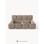 Dark beige upholstered bed (tayla) 140x200