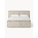 Beige velvet bed (lennon)160x200