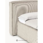 Beige samettinen sänky (lennon) 160x200