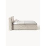 Beige velvet bed (lennon)160x200