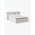 Beige velvet bed (lennon)160x200