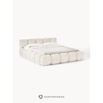 Kreminė lova su daiktadėže Boucle (Tayla) 200x200