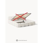 Kreminė lova su daiktadėže Boucle (Tayla) 200x200