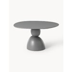 Pilkas apvalus valgomojo stalas (šafrano spalvos) d=140