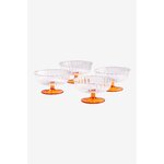 Orange dessert bowl (flora) 4 pcs