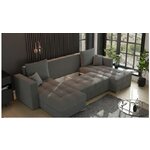 Tamsiai žalia U formos miegamoji sofa (Josua U) Patogus