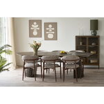 Dining Chair with Armrests Levanto Sand-Colored/Dark Brown Wood Imitation (House Nordic)