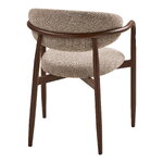 Dining Chair with Armrests Levanto Sand-Colored/Dark Brown Wood Imitation (House Nordic)