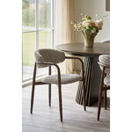 Dining Chair with Armrests Levanto Sand-Colored/Dark Brown Wood Imitation (House Nordic)