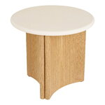Brown-White Small Round Coffee Table Motril (House Nordic)