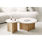 Brown-White Small Round Coffee Table Motril (House Nordic)