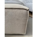 Beige velvet ottoman (lennon) with a cosmetic flaw