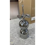 Silver designer table lamp (danielle) with cosmetic flaws.