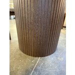 Dark brown round extendable dining table (filo) 120-160 with cosmetic flaws.