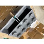 Tamsiai pilka žaislų dėžės plyta (lego)