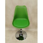Žalia baro kėdė su metalinėmis kojelėmis