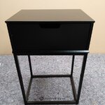 Black nightstand with a sample of mitra (actona), with a flaw