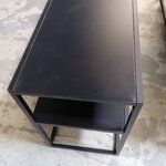 Black metal shelf (Neptune) with cosmetic flaws., hall sample