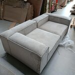 Smėlio spalvos aksominė modulinė sofa (Lennon) 238 cm