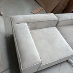 Smėlio spalvos aksominė modulinė sofa (Lennon) 238 cm