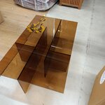 Design glass coffee table (anouk) with a cosmetic flaw