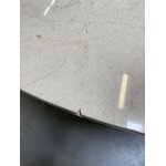Smėlio spalvos ovalus marmurinis pietų stalas (miley) 90x120 su dėmėmis