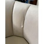 Beige velvet armchair (louise) with cosmetic defects