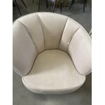 Beige velvet armchair (louise) with cosmetic defects