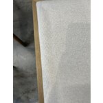 Light brown solid wood design chair (sister) with cosmetic flaws.